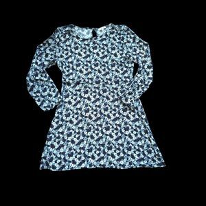 Aritzia Talula Floral Dress Size 8 Black Cream Gray Plum Keyhole Back